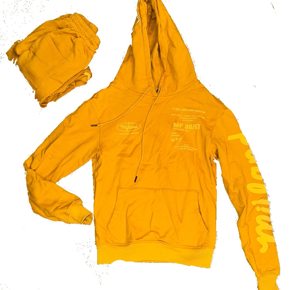 Mifland Yellow Hoodie and Joggers Set